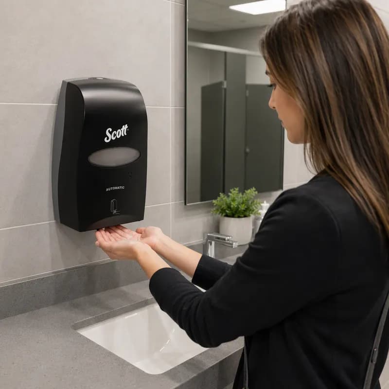 Scott® Essential Hand Sanitizer & Soap Dispenser 1200 mL Black Electronic Surface Mount Cassette 1/Each