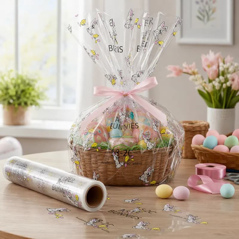 Cellophane Roll 40IN X100FT Easter Bunny 1/Roll