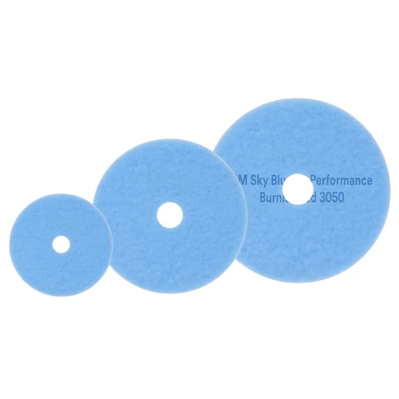 3M™ 3050 Burnishing Pad 27X1 IN Blue Non-Woven Polyester Fiber 1500-3000 RPM Center Hole 5/Case