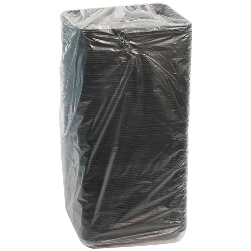 Cafeteria & School Lunch Tray 8.25X10.25X1 IN 5 Compartment Polystyrene Foam Black Rectangle 500/Case