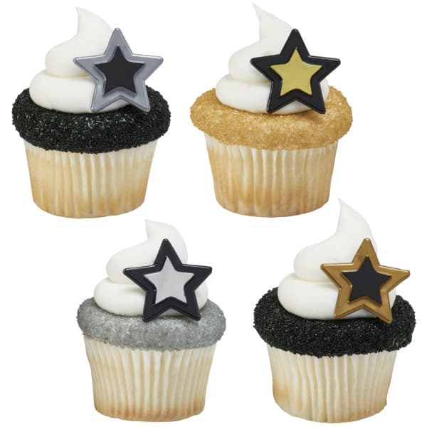 Cake & Cupcake Topper Ring Plastic Assorted Grad Star 144/Pack