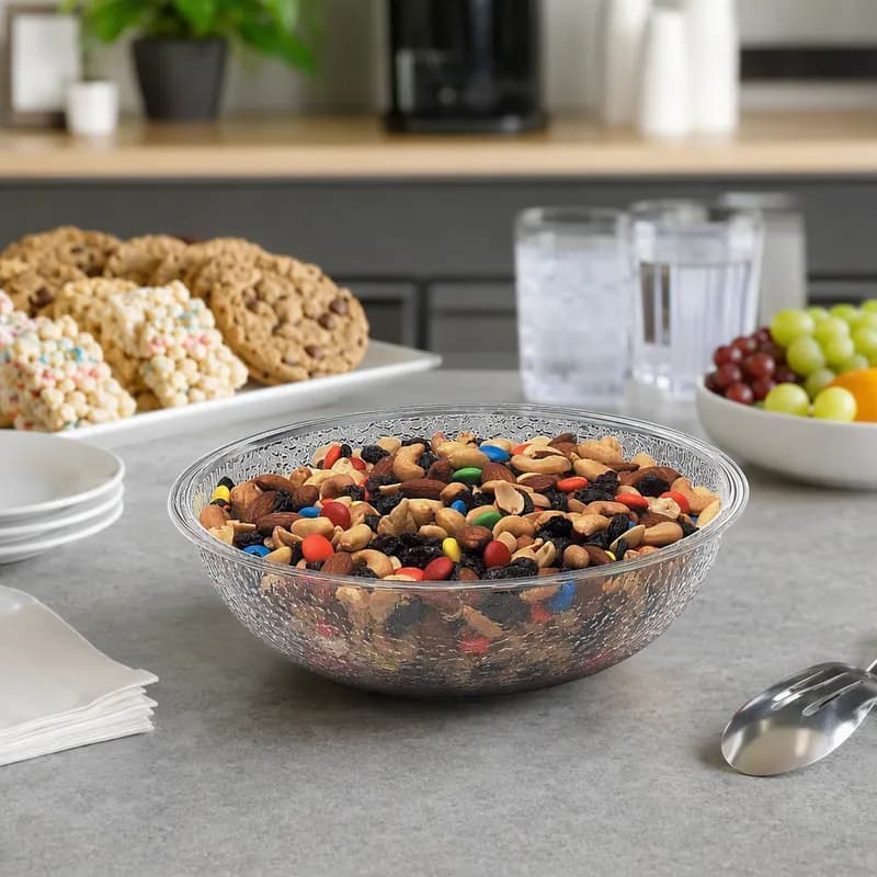 Camwear® Bowl 8 IN 1.8-1.7 QT Clear Round Pebbled 1/Each