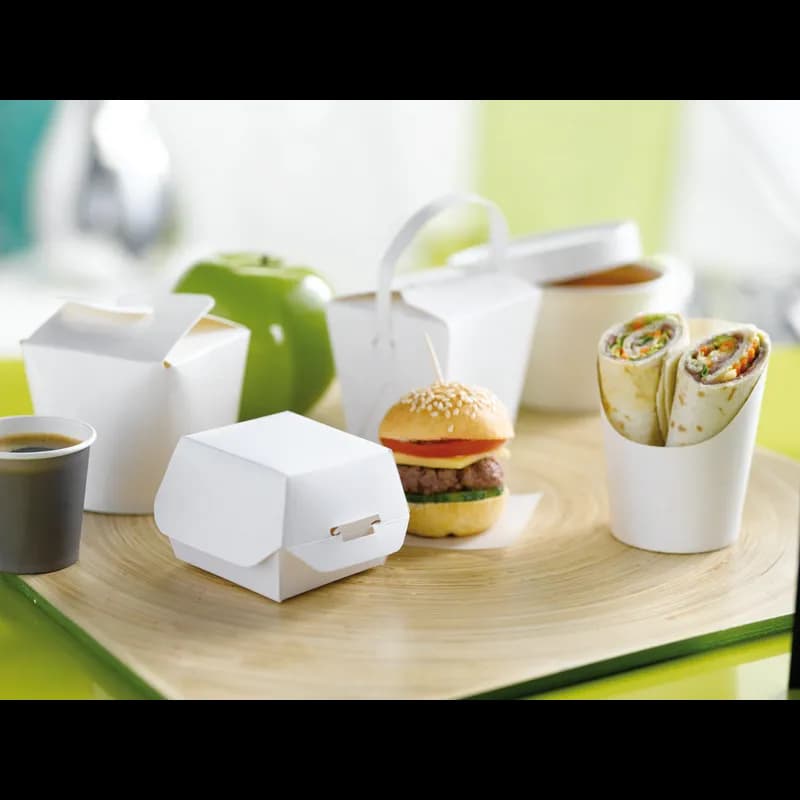 French Fry Cup & Scoop 1.9X3.1 IN Paper White Round Grease Resistant 50 Count/Pack 10 Packs/Case 500 Count/Case