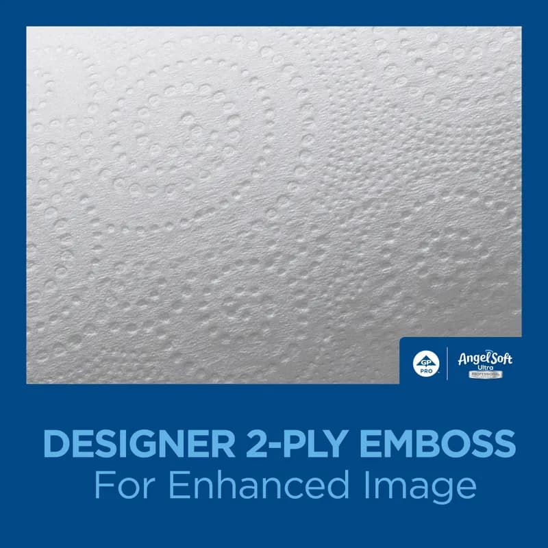 Angel Soft Ultra Professional® Toilet Paper & Tissue Roll 2PLY White Embossed Sheet L x W: 4IN X 4IN 400 Sheets/Roll