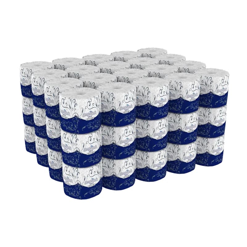 Angel Soft Ultra Professional® Toilet Paper & Tissue Roll 2PLY White Embossed Sheet L x W: 4IN X 4IN 400 Sheets/Roll