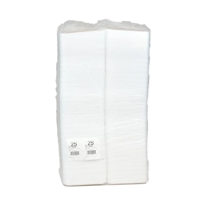 2S Supermarket Tray 8.2X5.7X0.65 IN 1 Compartment Polystyrene Foam White Rectangle 500/Case