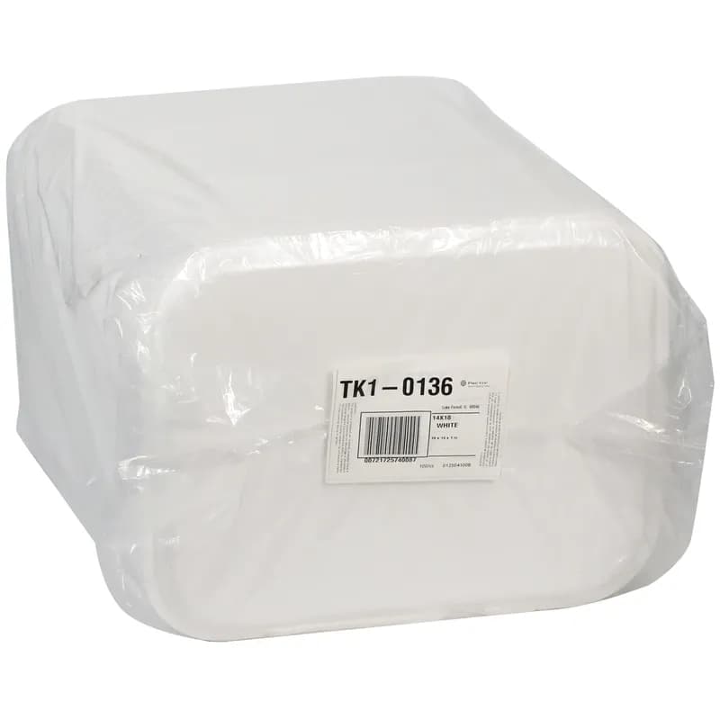 Serving Tray 18X14 IN Polystyrene Foam White Rectangle 100/Case