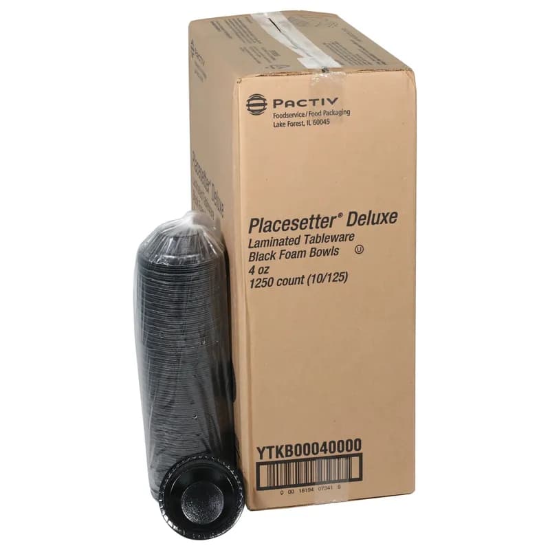 Placesetter® Bowl 4-5 OZ Polystyrene Foam Black Round Laminated 1250/Case