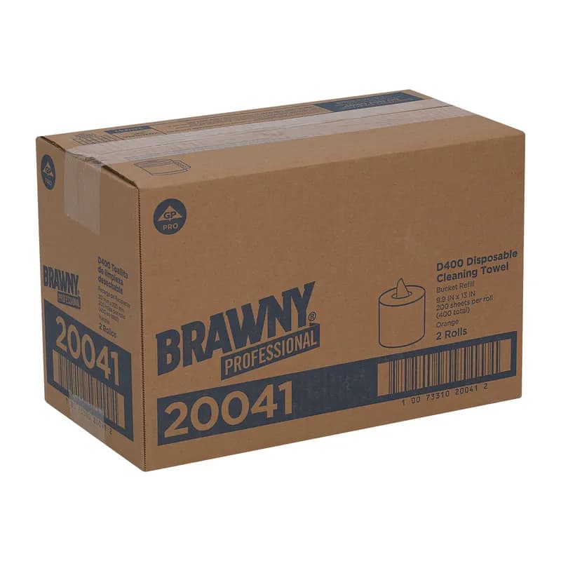 Brawny® Professional Cleaning Towel 13X9.9 IN 1 Orange Centerpull Refill Disposable All Purp 200 Sheets/Roll