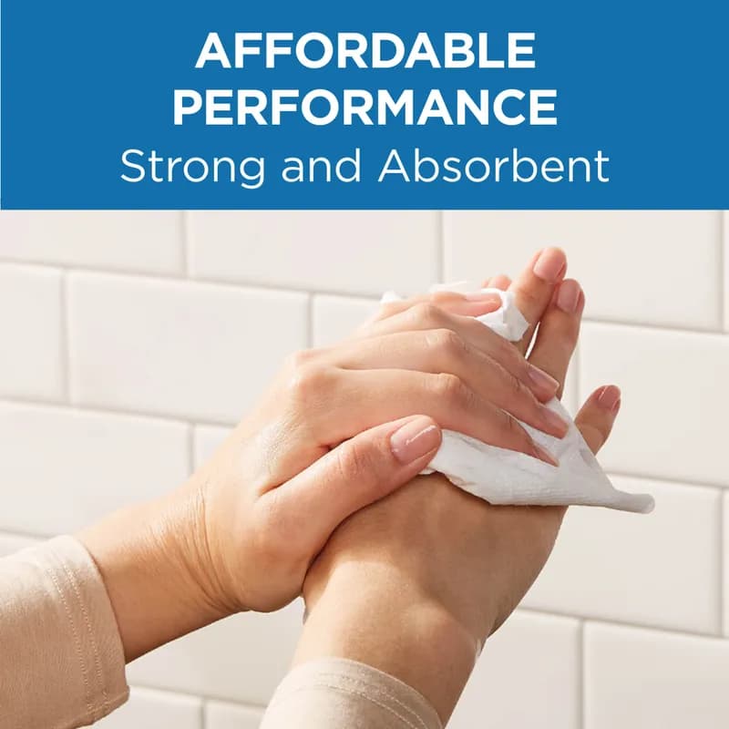 Pacific Blue Basic Folded Paper Towel 9.4X9.2 IN 1PLY White 1/2 Fold 250 Count/Pack 16 Packs/Case 4000 Count/Case