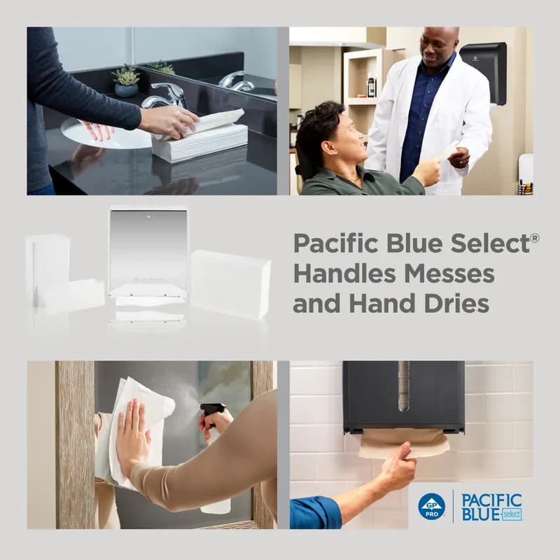 Pacific Blue Select Folded Paper Towel 10.1X12.7 IN 2PLY White 1/2 Fold 120 Sheets/Pack 12 Packs/Case 1440 Sheets/Case