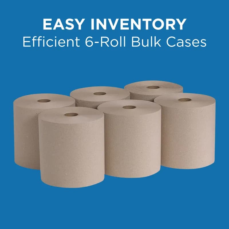 Pacific Blue Basic Roll Paper Towel 7.8X7.875 IN 800 FT 1PLY Kraft Standard Roll EPA Indicator 6/Case