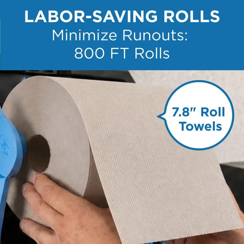 Pacific Blue Basic Roll Paper Towel 7.8X7.875 IN 800 FT 1PLY Kraft Standard Roll EPA Indicator 6/Case