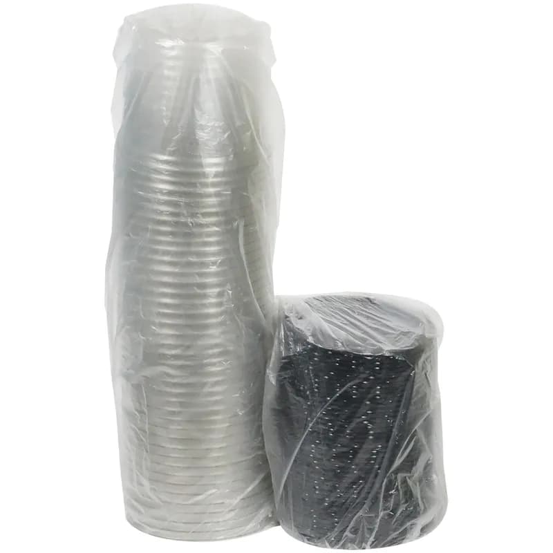 Lid High Dome 6.83X5.5 IN 1 Compartment PET Clear Black Round For Cake Bakery Container Smooth Unhinged 160/Case