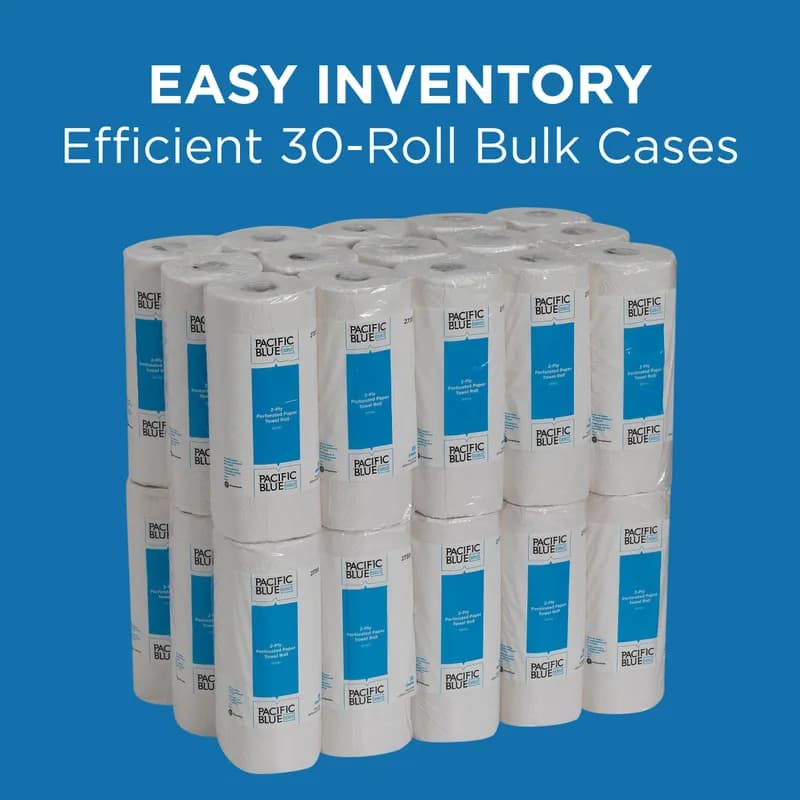 Pacific Blue Select Household & Kitchen Roll Paper Towel 8.8X11 IN 2PLY White 85 Sheets/Roll 30 Rolls/Case