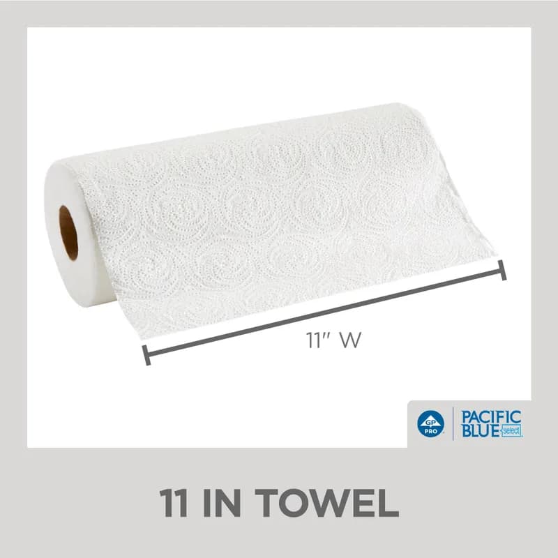 Pacific Blue Select Household & Kitchen Roll Paper Towel 8.8X11 IN 2PLY White 85 Sheets/Roll 30 Rolls/Case