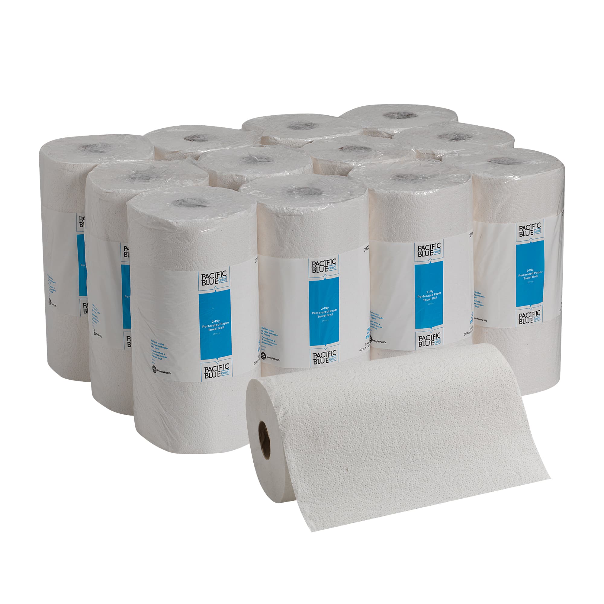 Pacific Blue Select Household & Kitchen Folded Paper Towel Jumbo 8.8X11.5 IN 2PLY White 250 Sheets/Pack 12 Packs/Case