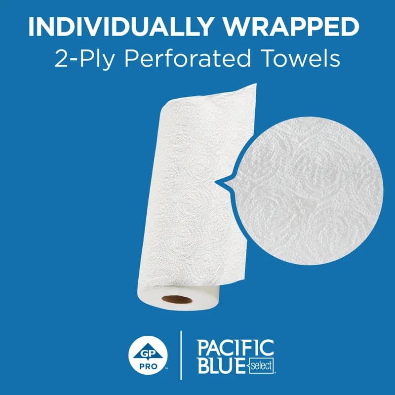 Pacific Blue Select Household & Kitchen Folded Paper Towel Jumbo 8.8X11.5 IN 2PLY White 250 Sheets/Pack 12 Packs/Case