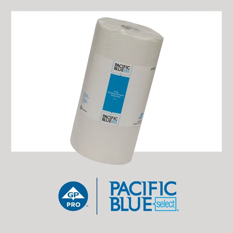 Pacific Blue Select Household & Kitchen Folded Paper Towel Jumbo 8.8X11.5 IN 2PLY White 250 Sheets/Pack 12 Packs/Case