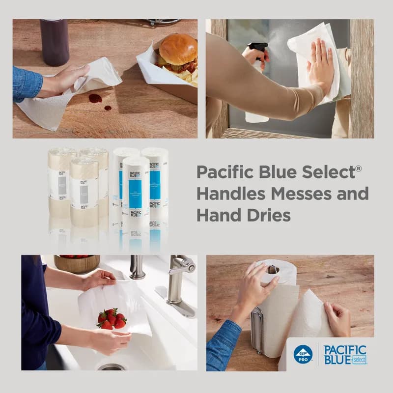 Pacific Blue Select Household & Kitchen Folded Paper Towel Jumbo 8.8X11.5 IN 2PLY White 250 Sheets/Pack 12 Packs/Case