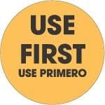 Use Label 3 IN Black Orange Bilingual 500/Roll
