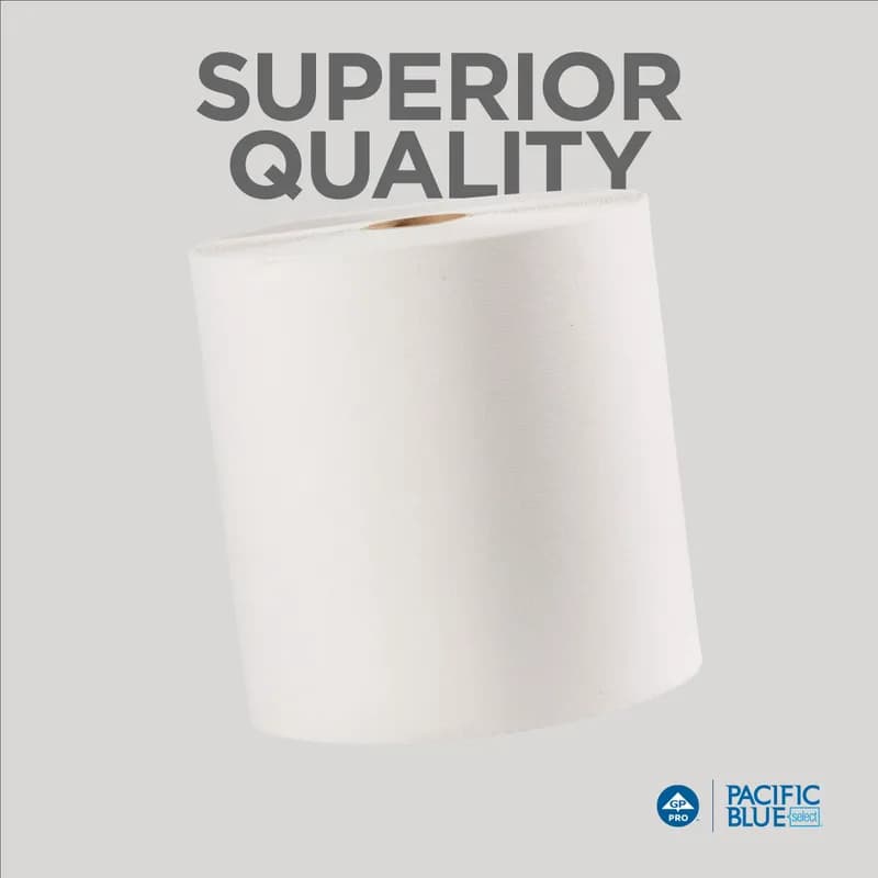 Pacific Blue Select Roll Paper Towel 7.875IN X350FT 2PLY White Standard Roll 2.025IN Core Diameter 12 Rolls/Case
