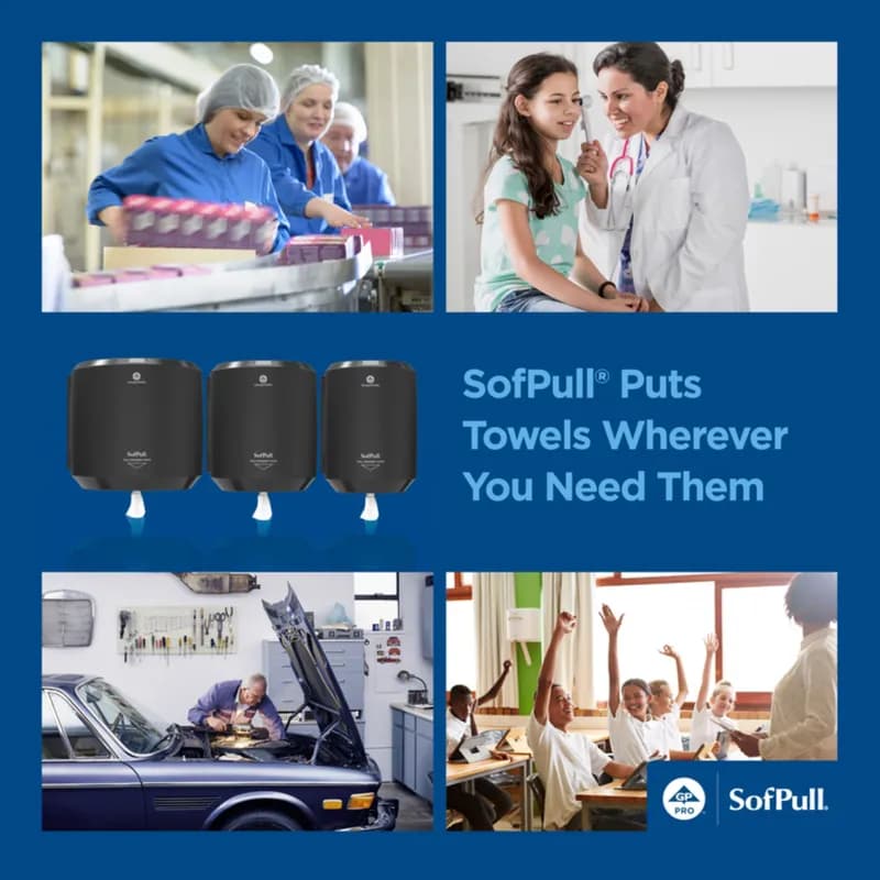 Sofpull® Roll Paper Towel 14.8X7.8 IN 1PLY White Centerpull 225 Sheets/Roll 8 Rolls/Case 1800 Sheets/Case