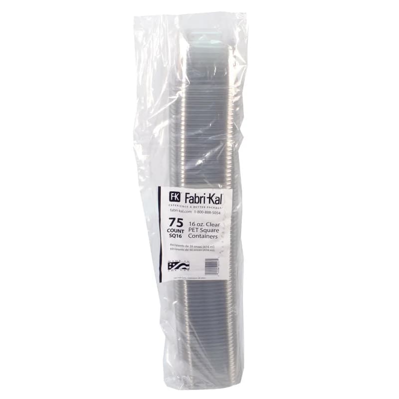 Recycleware® Deli Container Base 16 OZ RPET Clear Square 600/Case