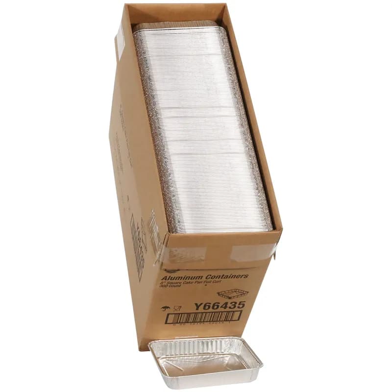 Cake Pan 32.2 OZ 7.4X7.4X1.3 IN Aluminum Silver Square 300/Case
