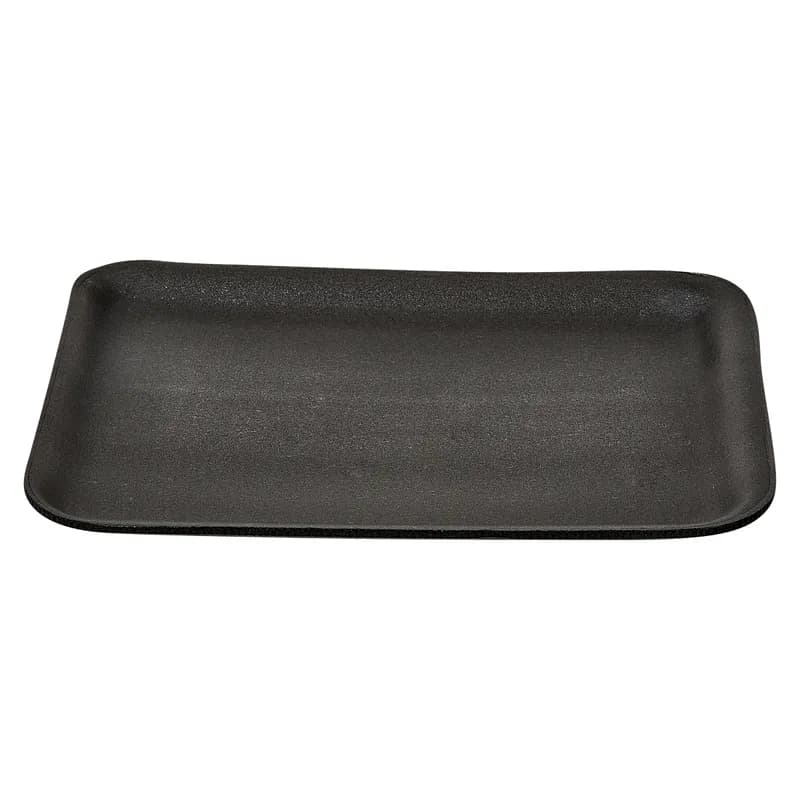 20S Meat Tray 6.31X8.63X0.63 IN Polystyrene Foam Black Rectangle Heavy 500/Case