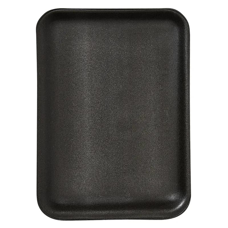 20S Meat Tray 6.31X8.63X0.63 IN Polystyrene Foam Black Rectangle Heavy 500/Case