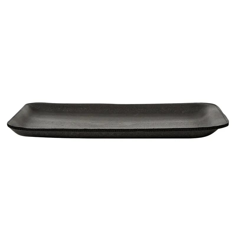 20S Meat Tray 6.31X8.63X0.63 IN Polystyrene Foam Black Rectangle Heavy 500/Case