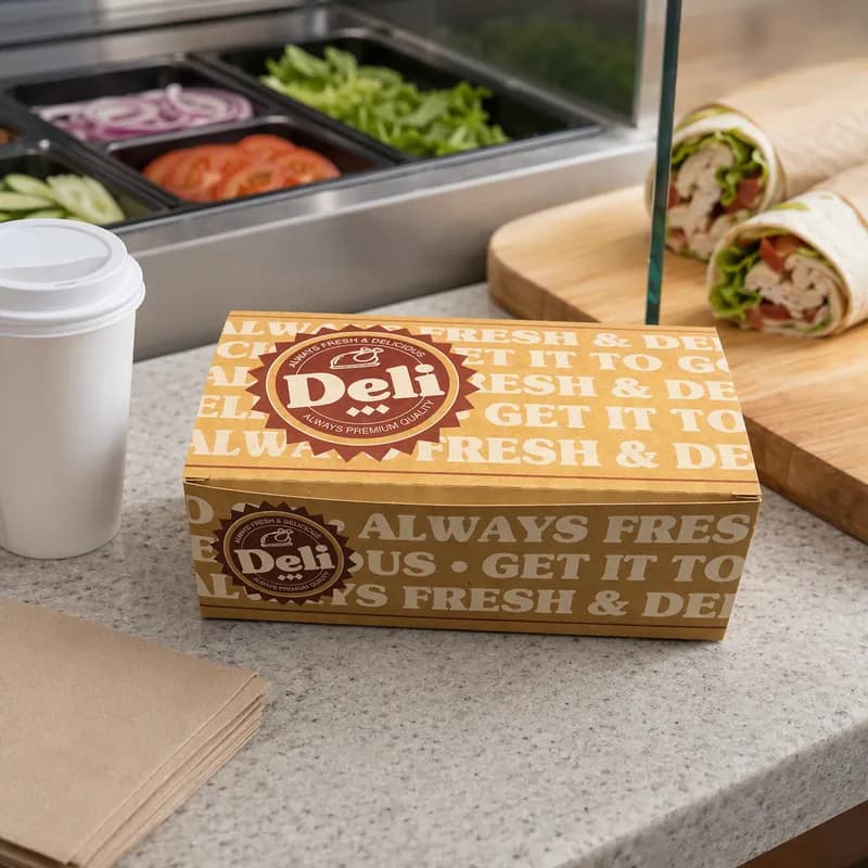 Chicken Barn & Lunch Box Medium (MED) 4 Piece 9X5X3 IN Paperboard Deli Print 250/Case