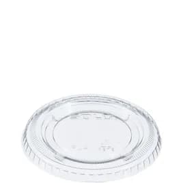Solo® Lid Flat Large (LG) 3.1 IN PET Clear Round For 3-7 OZ Cold Souffle & Portion Cup 125 Count/Pack 20 Packs/Case