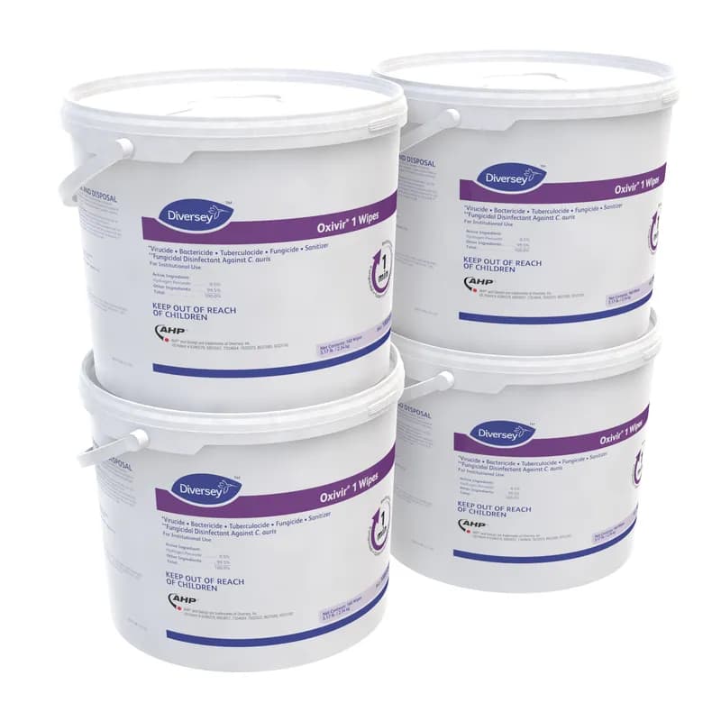 Oxivir® 1 One-Step Disinfectant Multi Surface Wipe Accelerated Hydrogen Peroxide (AHP®) 160 Count/Pack 4 Packs/Case
