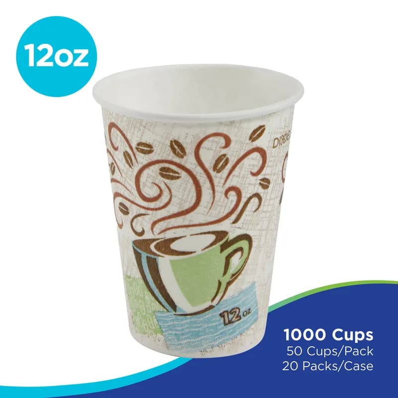 Dixie® Perfect Touch Hot Cup Insulated 12 OZ Double Wall Poly-Coated Paper Multicolor Coffee Haze 1000/Case