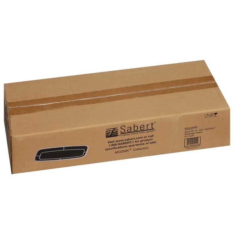 Mozaïk® Serving Tray Base 9X22X0.88 IN PS Black Rectangle 25/Case