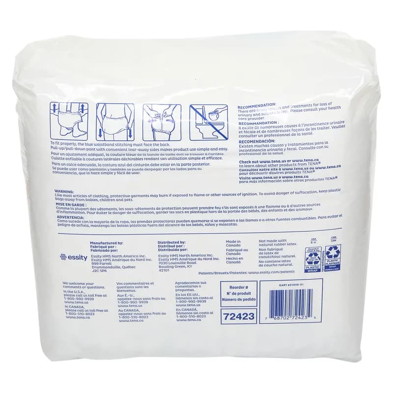 TENA® Dry Comfort Underwear Large (LG) Pull Up 72/Case