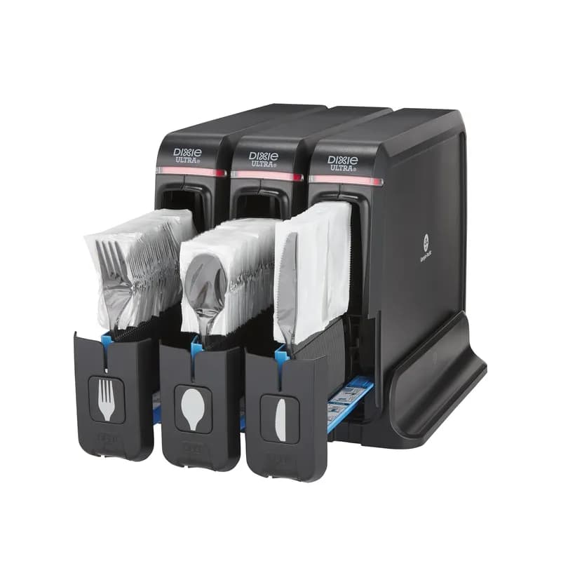 Dixie® Ultra SmartStock® Series-W Wrapped Cutlery Fork Spoon Knife Dispenser Black 1/Each