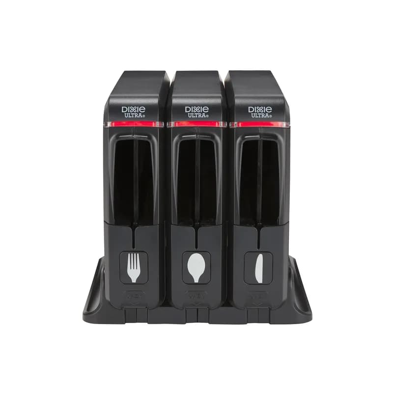 Dixie® Ultra SmartStock® Series-W Wrapped Cutlery Fork Spoon Knife Dispenser Black 1/Each
