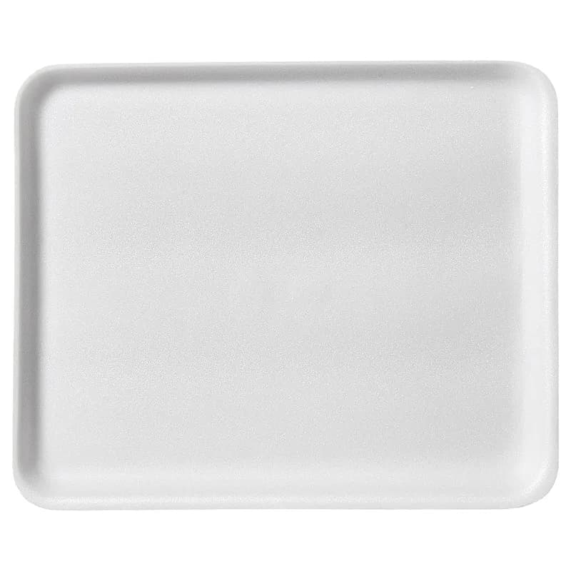 12S Meat Tray 9X11X0.63 IN Polystyrene Foam White Rectangle 250/Case