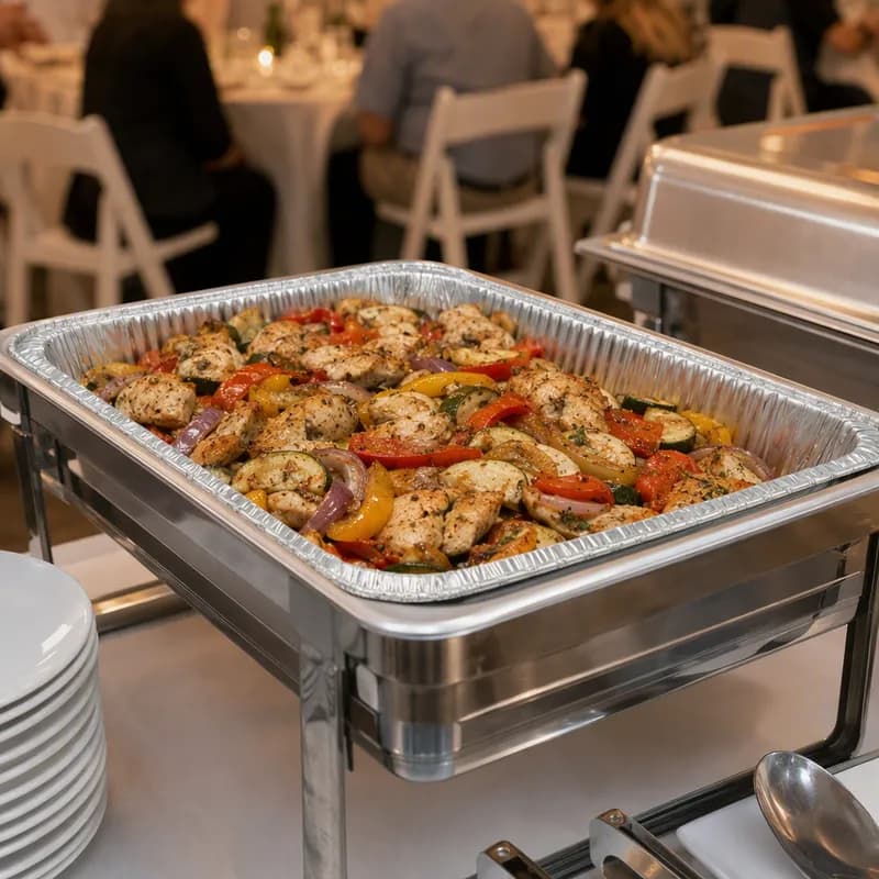 Victoria Bay Steam Table Pan 1/2 Size 128 OZ Aluminum Silver Deep Full Curl 100/Case