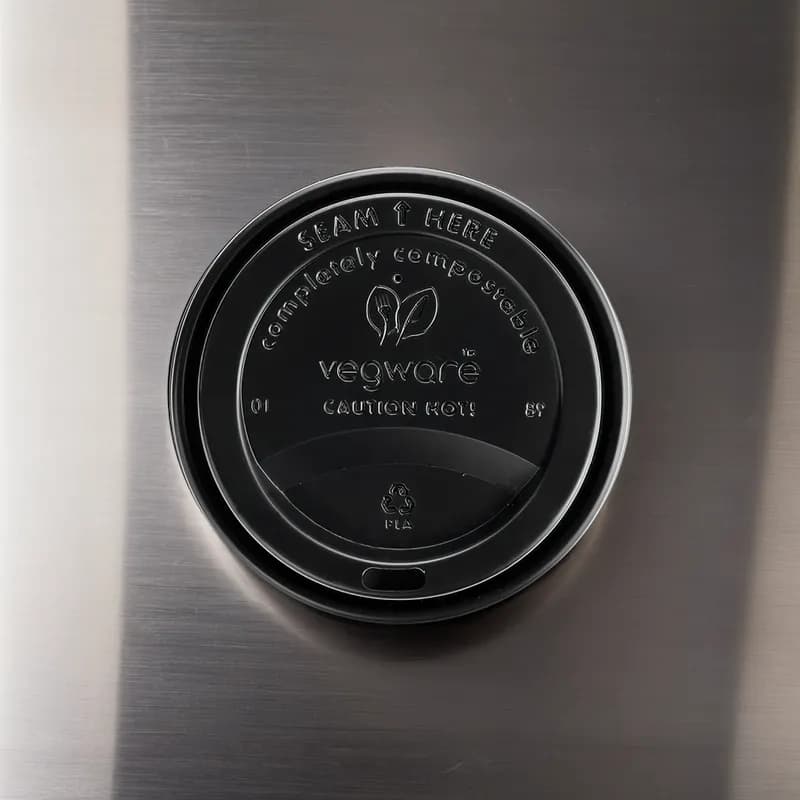 Lid Dome 3.5X0.39 IN CPLA Black For 10-20 OZ Hot Cup Sip Through 1000/Case
