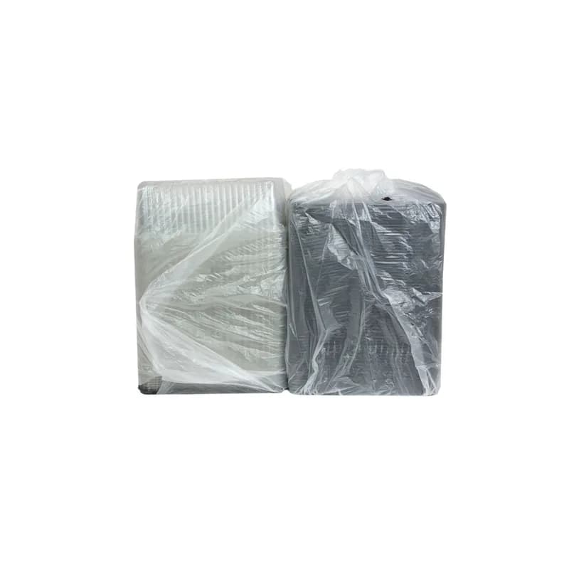 Cake Container & Lid Combo With Dome Lid 1/4 Size 15X11X5 IN PET Black Clear Fluted 65/Case