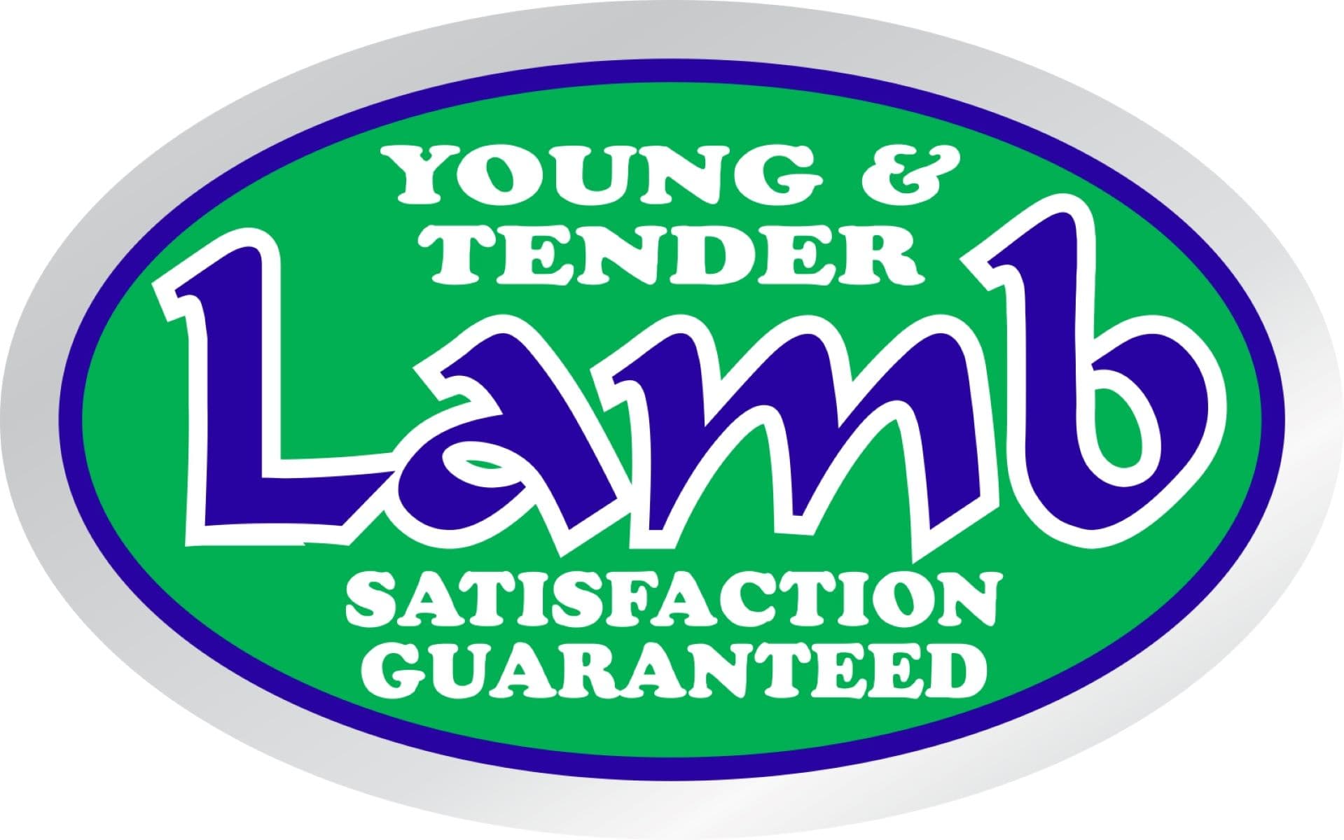 Young & Tender Lamb Meat Label 1.25X2 IN Silver Green Blue White Oval Foil 500 Count/Roll 20 Rolls/Case 10000 Count/Case