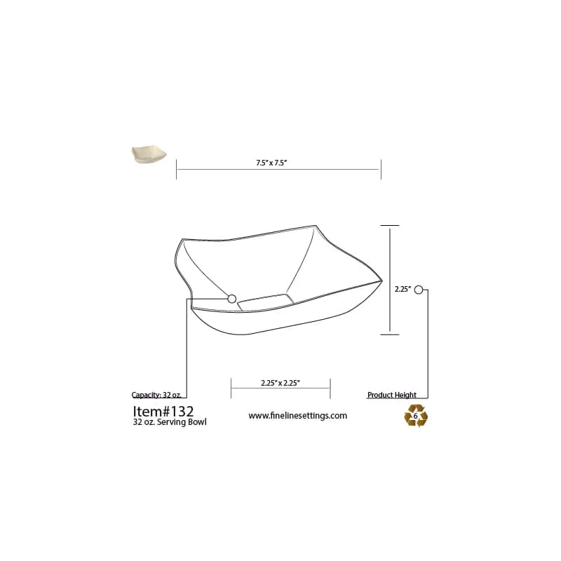 Wavetrends Salad Bowl 32 OZ PS Black 50/Case