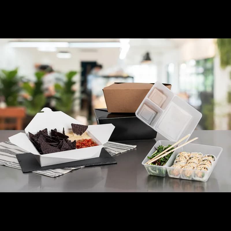 INNOBOX EDGE™ Take-Out Container Insert 40 OZ 7.4375X5.125X1.8 IN 3 Compartment PP Clear 250/Case