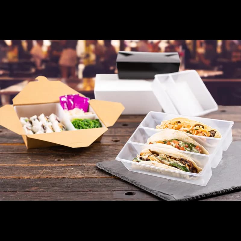 INNOBOX EDGE™ Take-Out Container Insert 43 OZ 7.4375X5.125X1.8 IN 2 Compartment PP Clear 250/Case