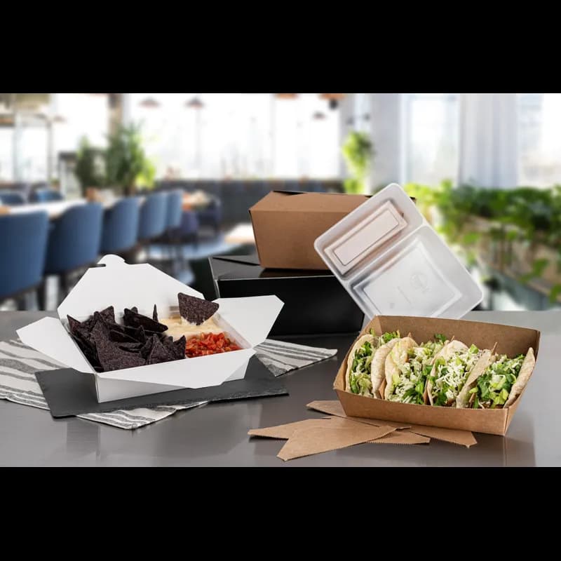 INNOBOX EDGE™ Take-Out Container Insert 43 OZ 7.4375X5.125X1.8 IN 2 Compartment PP Clear 250/Case