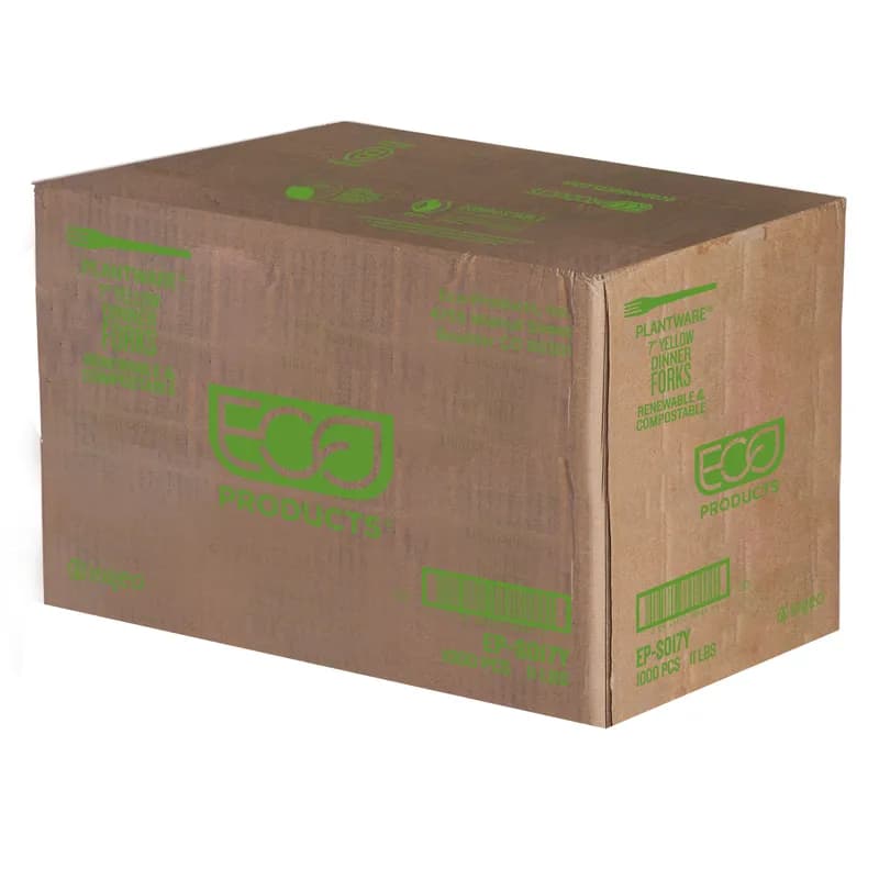 Plantware® Fork 7 IN PLA Yellow 1000/Case